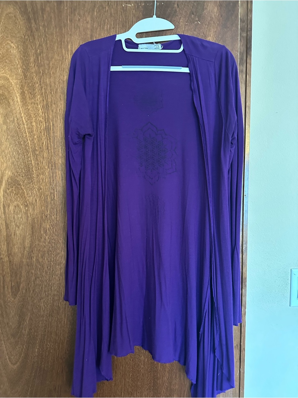 Purple Open-Front Women's Cardigan